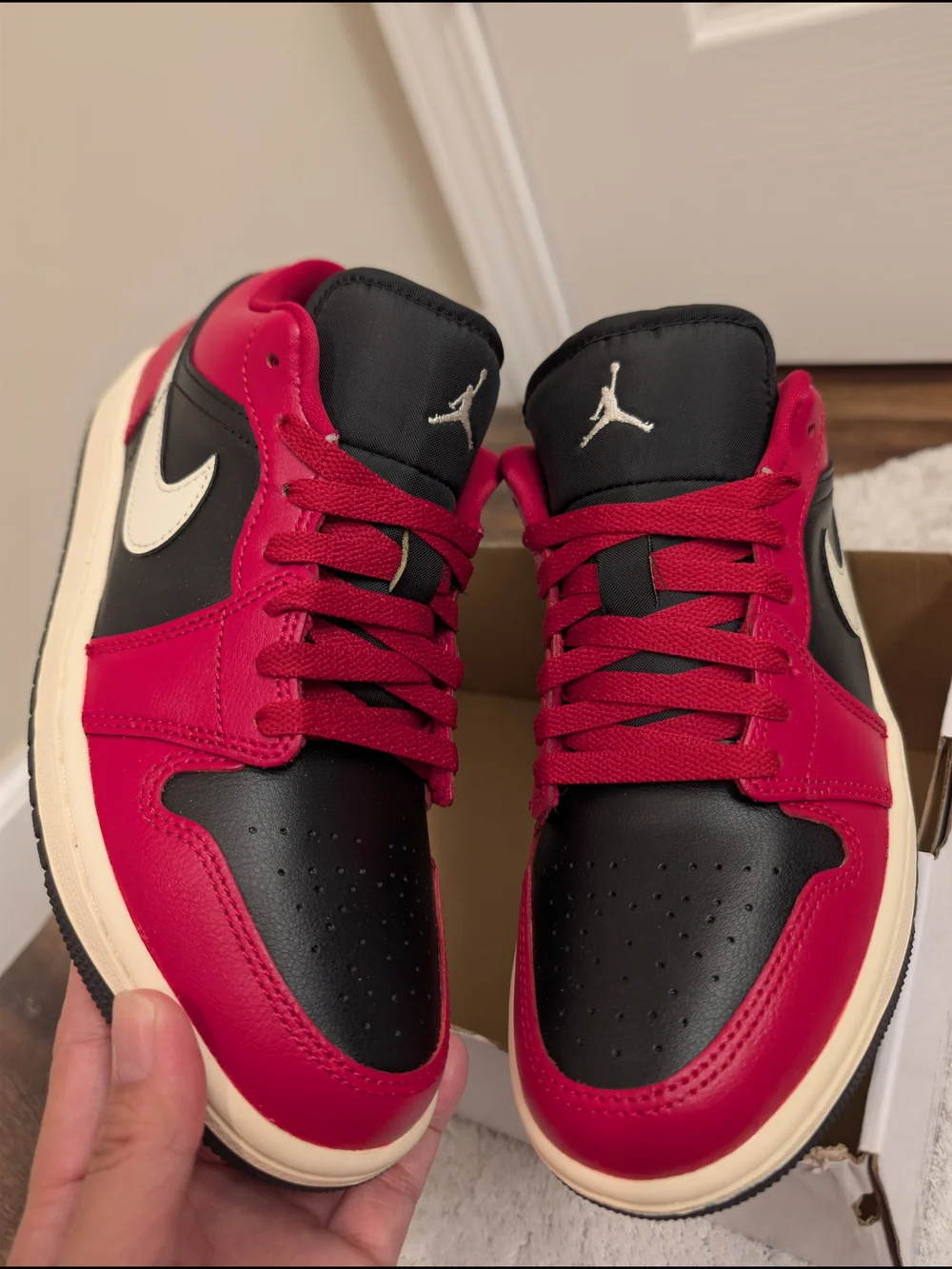 Women Air Jordan 1 Low  Black And Red